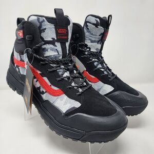 Vans Hiking Shoes Mens 9.5 Black Camo UltraRange Exo MTE 2 Hydroguard Trail Mid